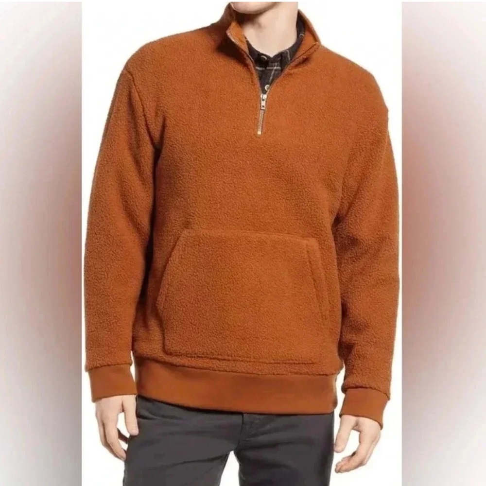 ⭐️Madewell Sherpa 1/4 Zip Sweatshirt Men's Sz M Kangaroo Pocket NWT $128 Unisex